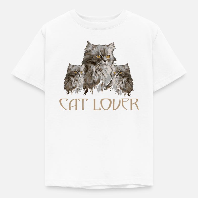 CAT_LOVER - Kinder T-Shirt - Weiß