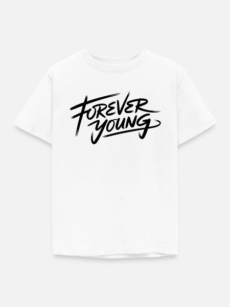 FOREVER YOUNG - Kinder T-Shirt - Weiß