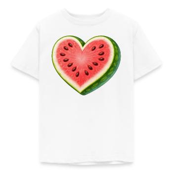Illustration juteuse de pastèque en forme de cœur - T-shirt Enfant - blanc - Devant - AI Model Kid Male (0cm)