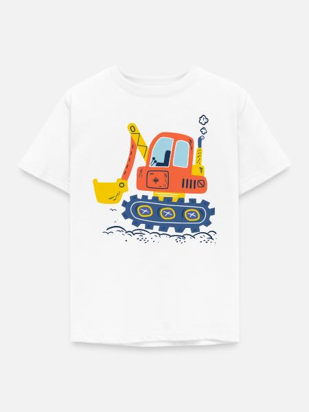 Bagger, Baumaschinen - Kinder T-Shirt - Weiß