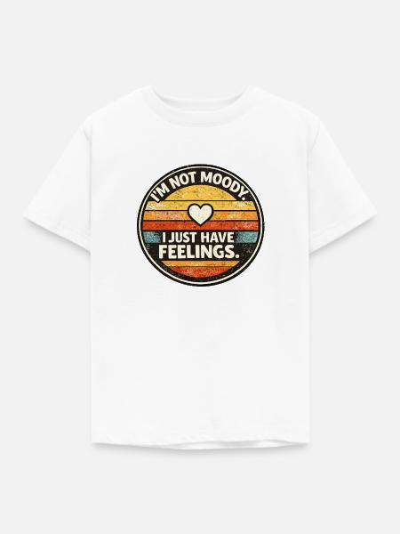 Nicht Launisch Gefühle Retro - Kinder T-Shirt - Weiß