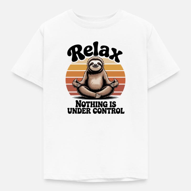 Relax Nothing Is Under Control Vintage Sloth - Kids' T-Shirt - white