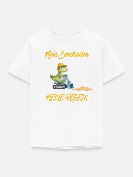 Mein Sandkasten meine Regeln – Kinder Statement - Kinder T-Shirt - Weiß