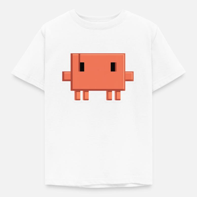 Claude Code Pixel AI Maskottchen-Entwickleraufkleber - Kinder T-Shirt - Weiß