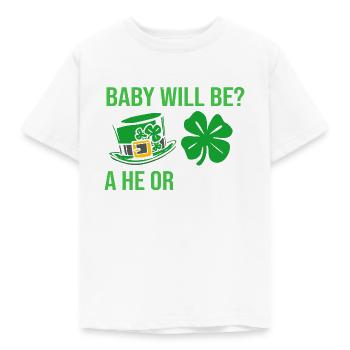 Révélation du sexe de la fête de bébé : la Saint-Patrick - T-shirt Enfant - blanc - Devant - AI Model Kid Male (0cm)