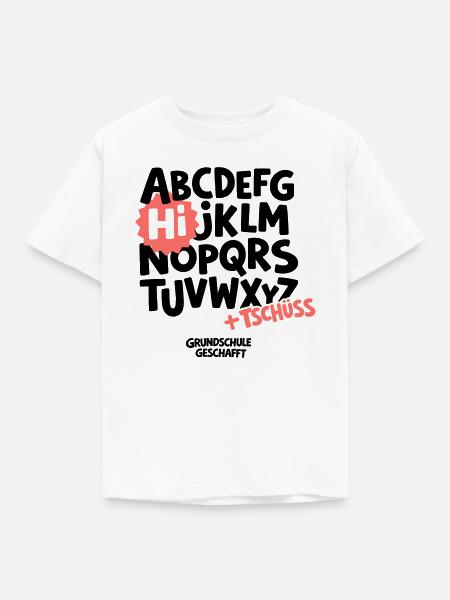 Grundschule Abschluss Shirt ABC - Kinder T-Shirt - Weiß