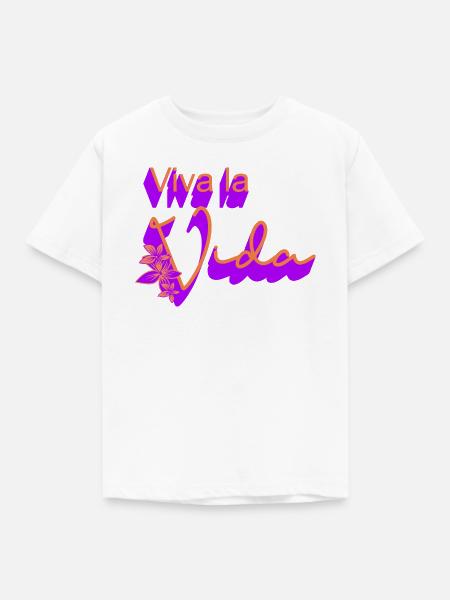 Auf das Leben Blumen-Design - Kinder T-Shirt - Weiß