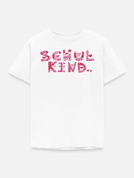 Schulkind mit Herzchen  - Kinder T-Shirt - Weiß