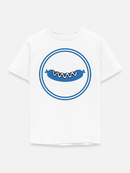 Bratwurst Wurst Kreis Emblem - Kinder T-Shirt - Weiß