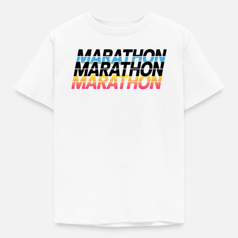 Tipografia a gradiente maratona - Maglietta per bambini - bianco