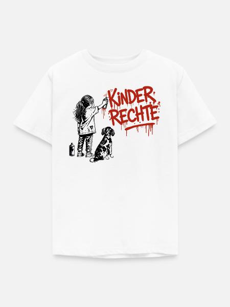 Kinderrechte Graffiti roter Schriftzug - Kinder T-Shirt - Weiß