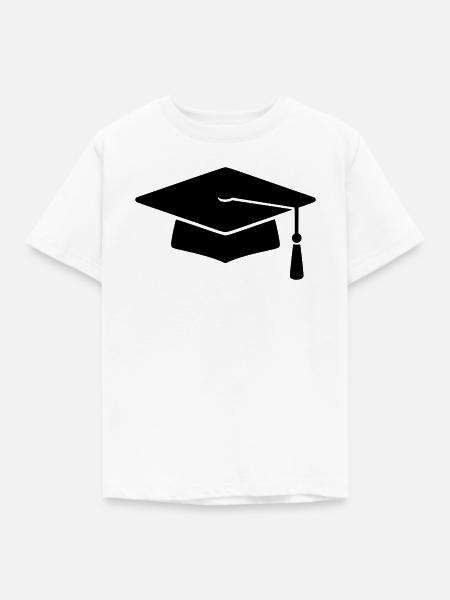 Doktorhut Abschluss Silhouette - Kinder T-Shirt - Weiß
