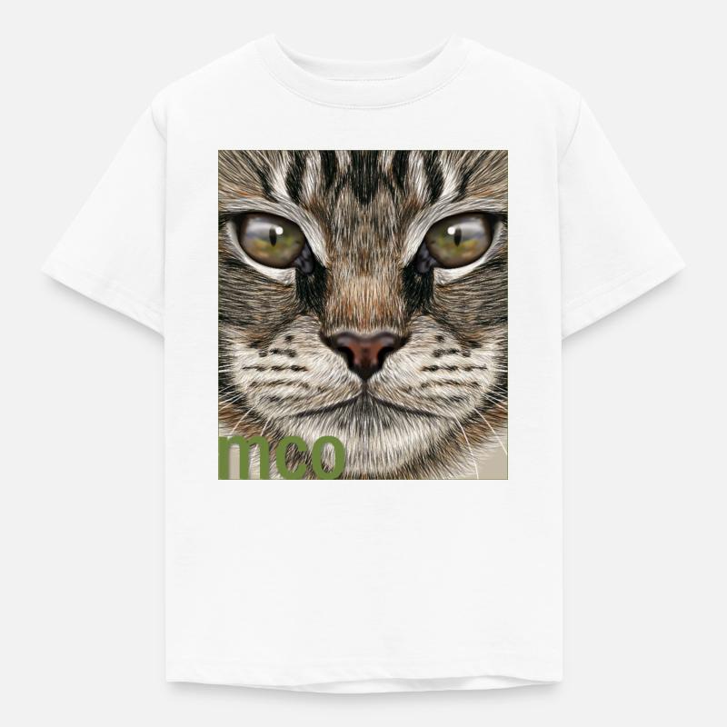 Maine-Coon-Katze - Kinder T-Shirt - Weiß