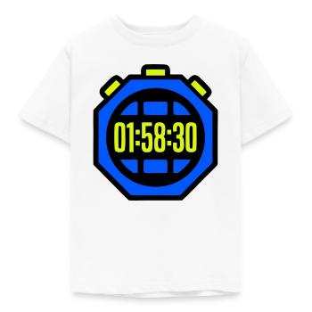 Stoppuhr Bestzeit Halbmarathon - Kinder T-Shirt - Weiß - Vorne - AI Model Kid Male (0cm)