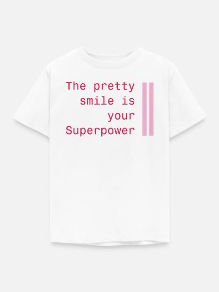 Lächeln als Superkraft - Kinder T-Shirt - Weiß