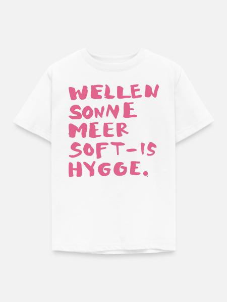 hygge words pink - Kinder T-Shirt - Weiß