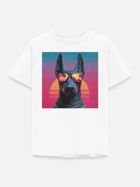Anubis Synthwave - Gott auf Urlaub - Kinder T-Shirt - Weiß