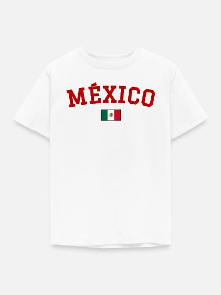 Mexiko Flagge Design Rot - Kinder T-Shirt - Weiß