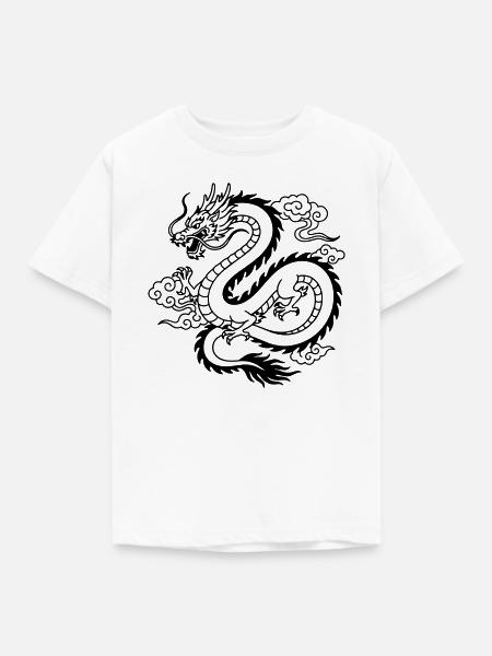 Chinesischer Drache - Kinder T-Shirt - Weiß