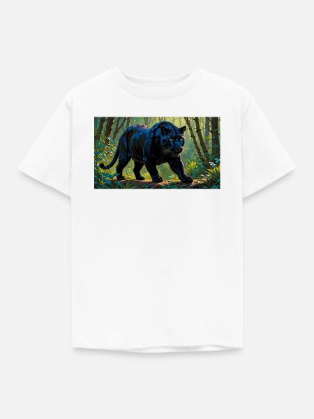 schwarzer panther - Kinder T-Shirt - Weiß
