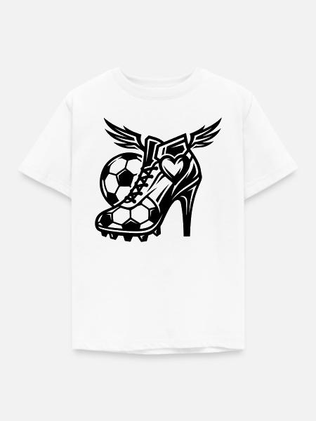 Fussballschuhe Fussball High Heels - Kinder T-Shirt - Weiß