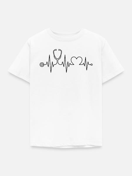 Krankenschwester - Krankenschwester - Herzschlag - Kinder T-Shirt - Weiß