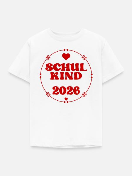 Einschulung Schulkind Herz - Kinder T-Shirt - Weiß