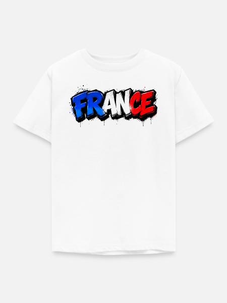 France Graffiti - Kinder T-Shirt - Weiß