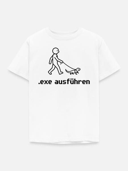 Exe Echse ausfuehren Admin Sysadmin Geschenk - Kinder T-Shirt - Weiß