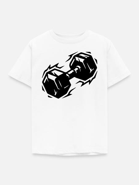 Hantel Symbol - Kinder T-Shirt - Weiß