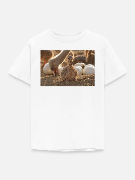 Straußenkücken im Nest - Kinder T-Shirt - Weiß