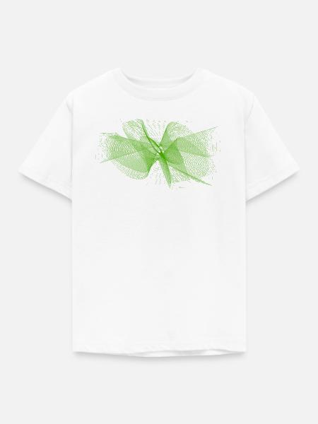 Grünes Abstraktgewebe Muster - Kinder T-Shirt - Weiß