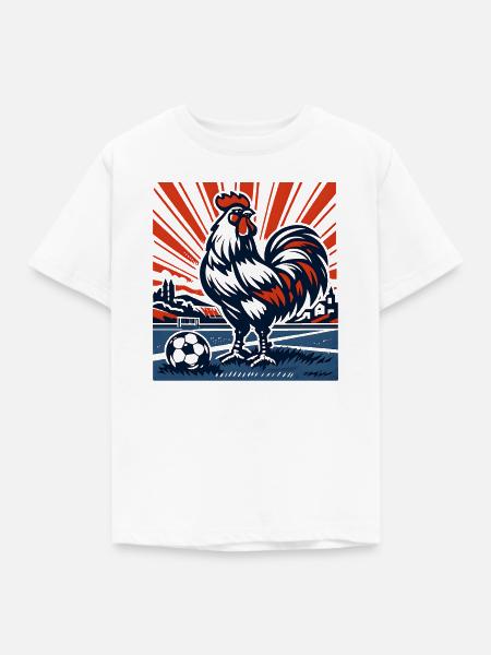Allez Frankreich Maskottchen Fußballsommer - Kinder T-Shirt - Weiß