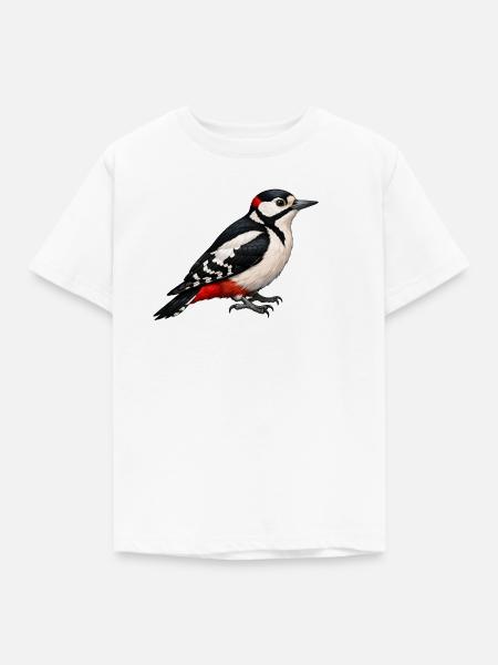 Buntspecht - Kinder T-Shirt - Weiß
