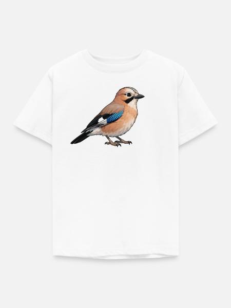 Eichelhäher Vogel - Kinder T-Shirt - Weiß