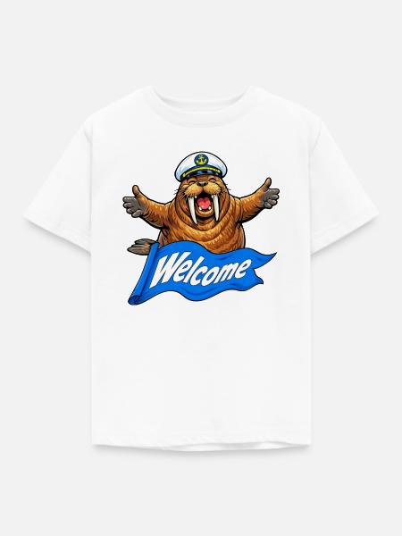 Fröhliches Walross - Kinder T-Shirt - Weiß