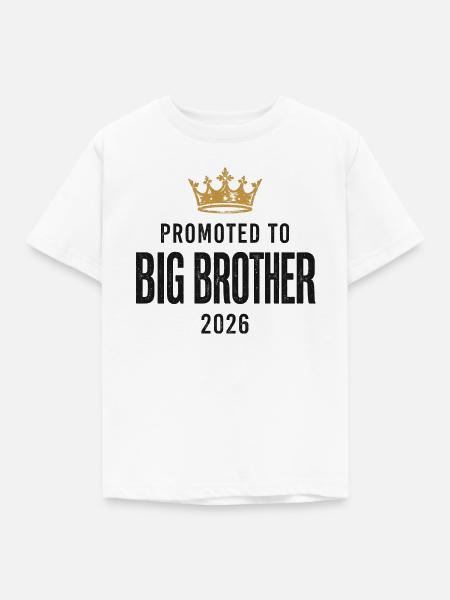 PROMOTED TO BIG BROTHER 2026 - Kinder T-Shirt - Weiß