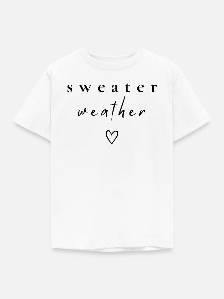 Sweater Weather | Cozy Herbst Shirt - Kinder T-Shirt - Weiß