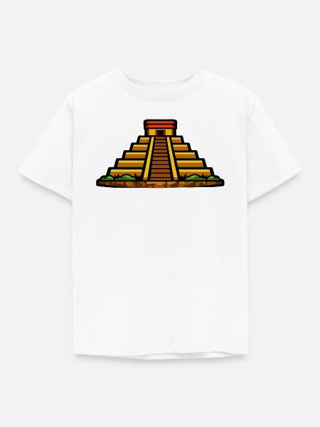 Maya-Pyramide Abendlicht - Kinder T-Shirt - Weiß