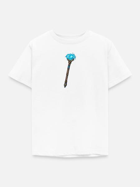 Magischer Kristallstab Blau - Kinder T-Shirt - Weiß