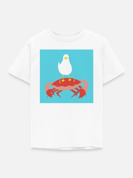 Crab-n-Gull türkis - Kinder T-Shirt - Weiß