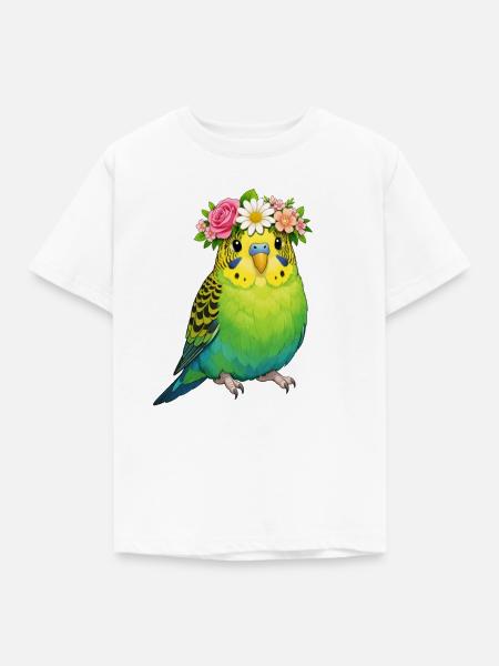 Wellensittich - Kinder T-Shirt - Weiß