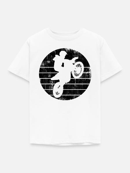 Motocross Fahrer - Kinder T-Shirt - Weiß