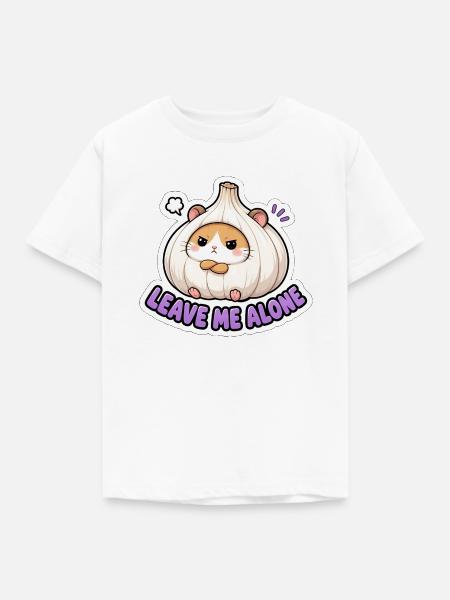 Lass mich in Ruhe süßes Knoblauch-Hamster-Meme - Kinder T-Shirt - Weiß