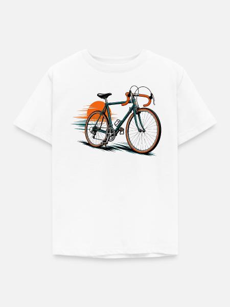 Fahrrad-Icon mit sonnigem Hintergrund - Kinder T-Shirt - Weiß