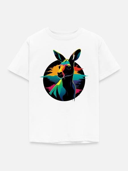 Känguru-Porträt - Kinder T-Shirt - Weiß