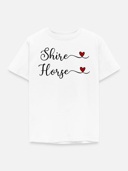 Shire-Pferd mit Herz - Kinder T-Shirt - Weiß