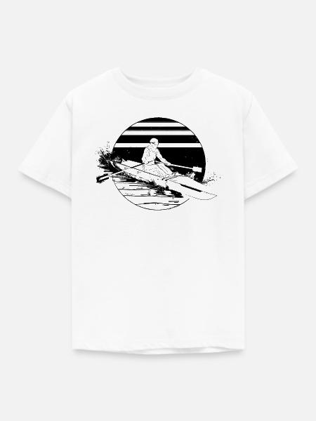 Ruderer Zeichnung - Kinder T-Shirt - Weiß