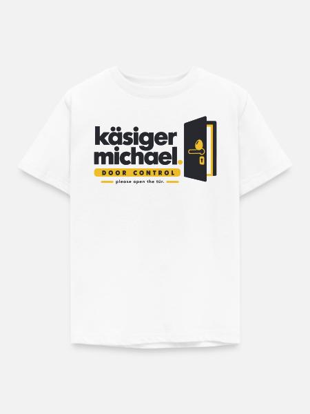 Käsiger Michael Türkontrolle Logo - Kinder T-Shirt - Weiß