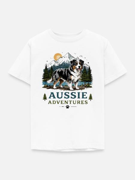 Aussie Abenteuer Bergsee - Kinder T-Shirt - Weiß